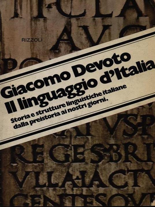 Il linguaggio d'Italia - Giacomo Devoto - copertina