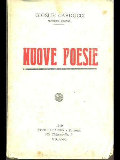 Nuove poesie - Giosuè Carducci - copertina