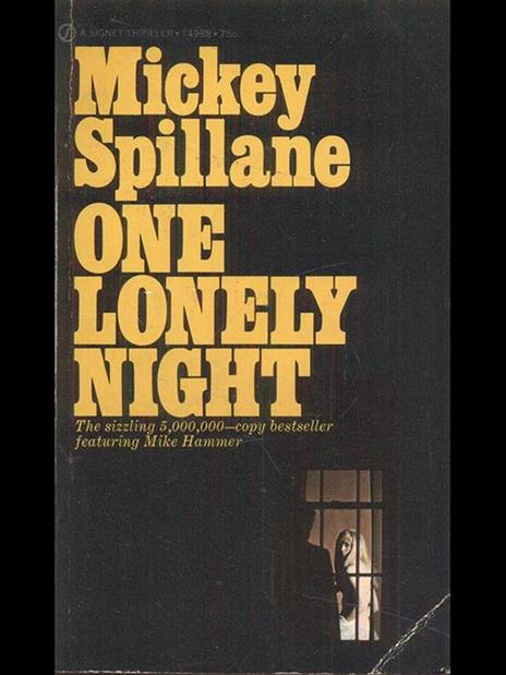 One lonely night - Mickey Spillane - copertina