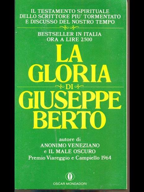 La gloria - Giuseppe Berto - copertina