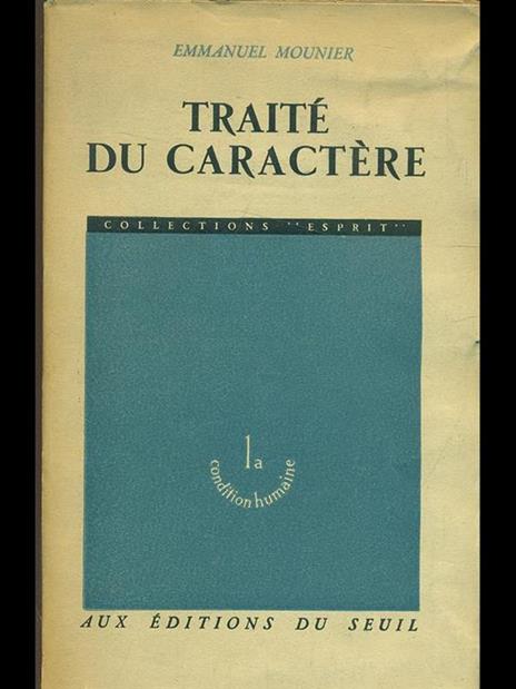 Traité du caractere - Emmanuel Mounier - copertina