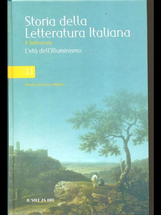 Storia della letteratura Italiana 11. L' età dell'Illuminismo - copertina