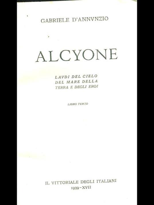 Alcyone libro terzo - Gabriele D'Annunzio - copertina