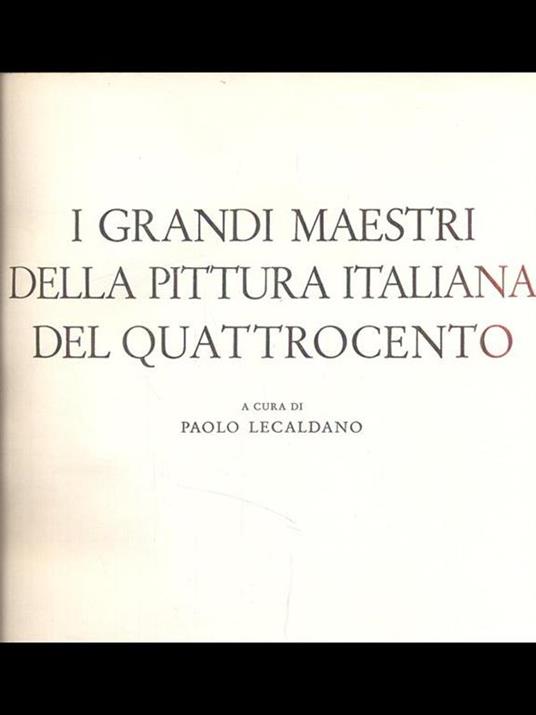 I grandi maestri della pittura italiana del quattrocento - Paolo Lecaldano - copertina