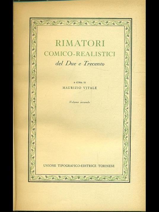 Rimatori comico-realistici del Due e Trecento vol. 2 - Maurizio Vitale - 8