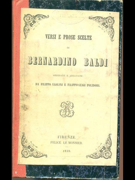 Versi e prose - Bernardino Baldi - copertina