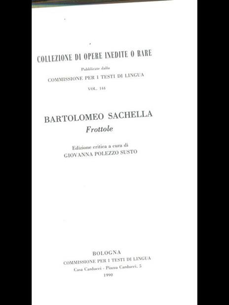 Bartolomeo Sachella. Frottole - 2