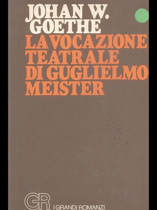 La vocazione teatrale di Guglielmo Meister - copertina