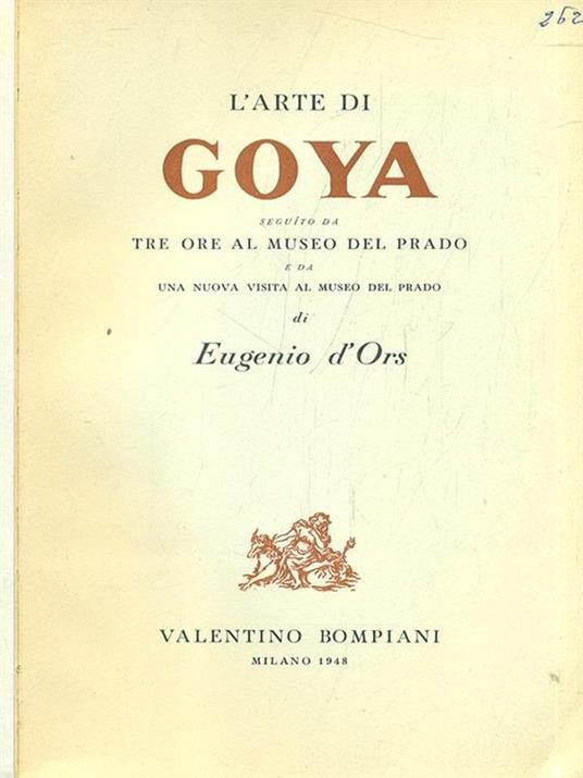 L' arte di Goya - Eugenio D'Ors - copertina