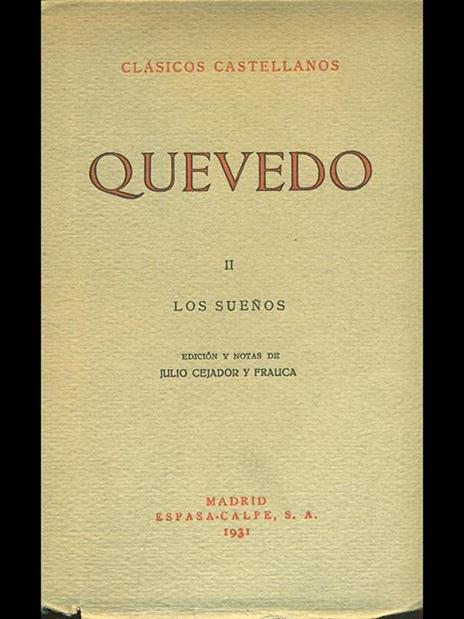Los suenos - Francisco G. de Quevedo y Villegas - copertina