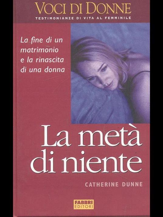 La metà di niente - Catherine Dunne - copertina