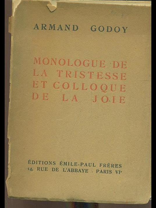Monologue de la tristesse et colloquede la jolie - Armand Godoy - 10