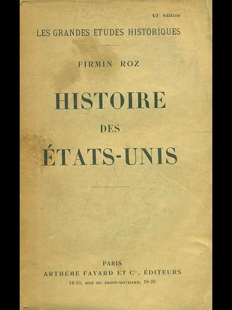 Histoire des etas-Units - copertina