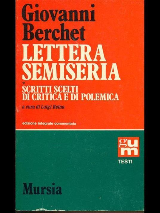 Lettera semiseria - copertina