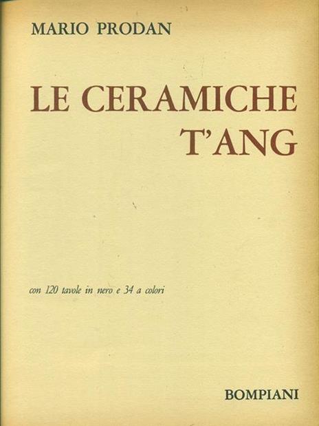 Le ceramiche t'Ang - Mario Prodan - copertina