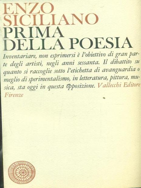 Prima della poesia - Enzo Siciliano - copertina