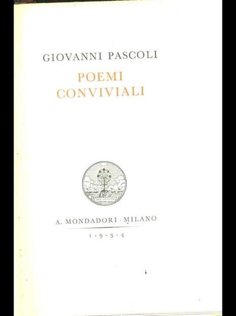 Poemi conviviali - Giovanni Pascoli - copertina