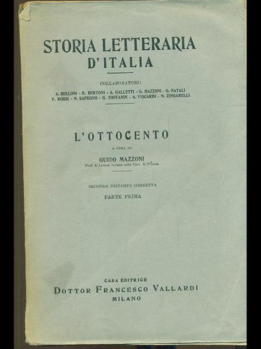 Storia letteraria d'Italia: L' Ottocento parte prima - Guido Mazzoni - 7