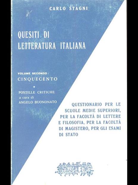 Quesiti di letteratura italiana. Vol2 - Carlo Stagni - 8