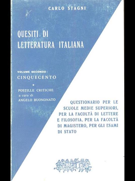 Quesiti di letteratura italiana. Vol2 - Carlo Stagni - 6