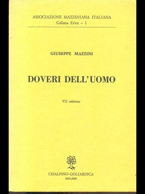 Doveri dell'uomo - Giuseppe Mazzini - copertina
