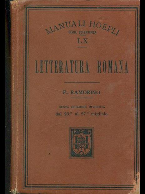 Letteratura romana - copertina