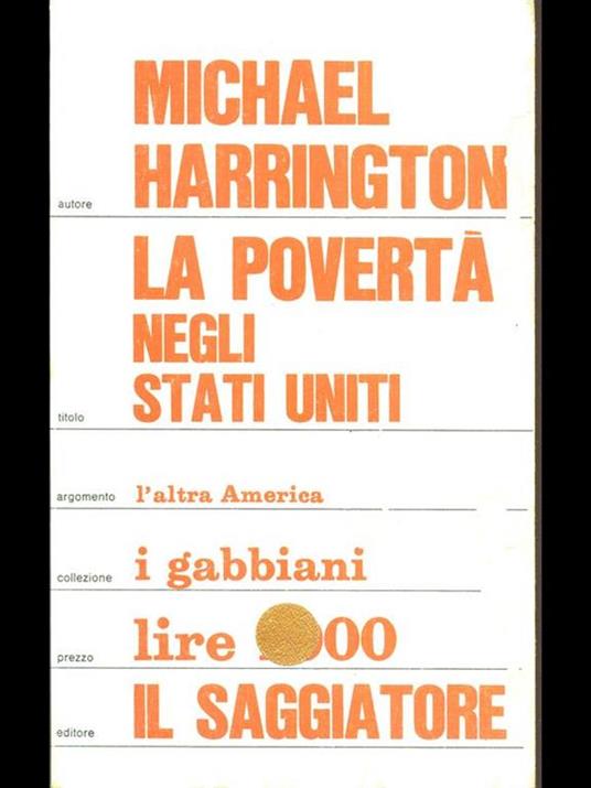 La povertà negli Stati Uniti - Michael Harrington - copertina