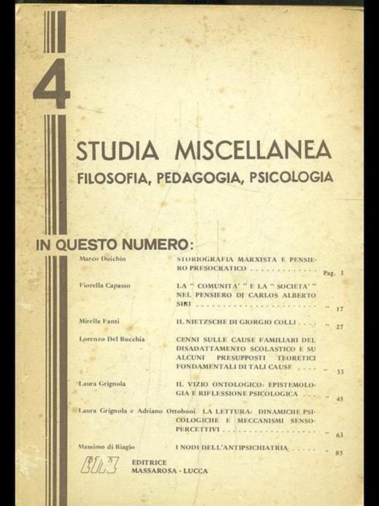Studia miscellanea filosofia, pedagogia, psicologia n. 4 - 3
