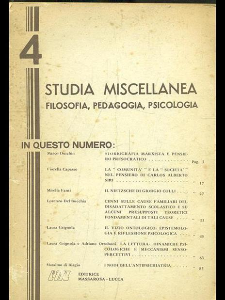 Studia miscellanea filosofia, pedagogia, psicologia n. 4 - 7