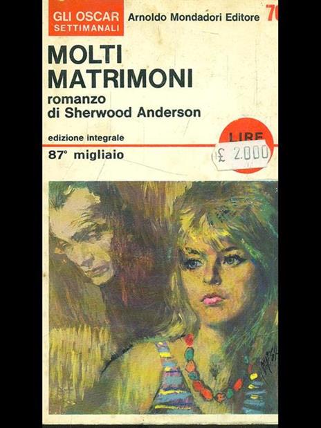 Molti matrimoni - Sherwood Anderson - copertina