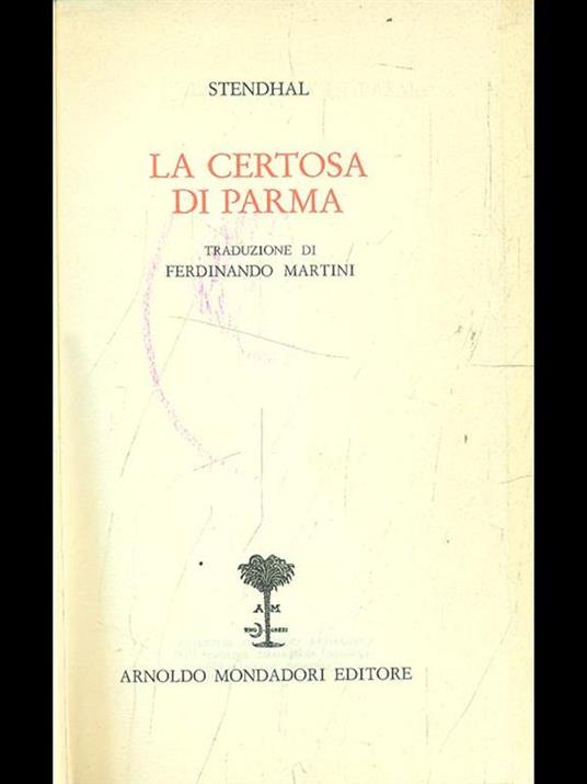 La certosa di Parma - Stendhal - copertina