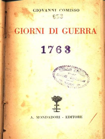 Giorni di guerra - Giovanni Comisso - copertina