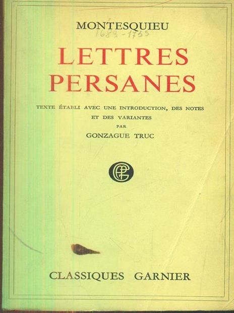 Lettres persanes - Charles L. de Montesquieu - copertina