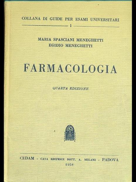 Farmacologia - Maria Spasciani Meneghetti - copertina