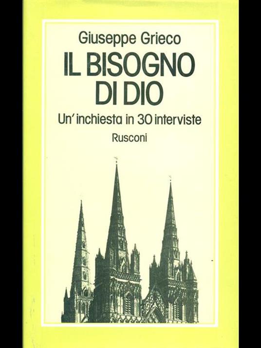 Il bisogno di Dio - Giuseppe Grieco - copertina