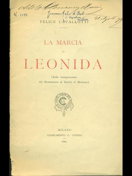 La marcia di Leonida - Felice Cavallotti - copertina