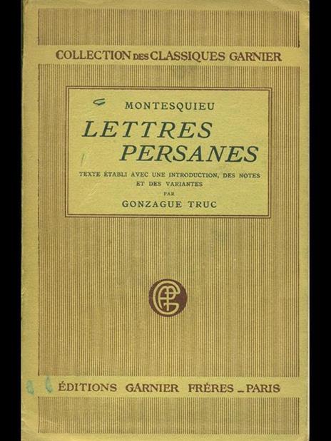 Lettres persanes - Charles L. de Montesquieu - 2