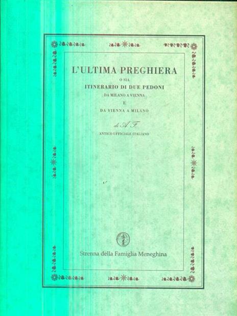 L' ultima preghiera o sia itinerario di due pedoni - copertina