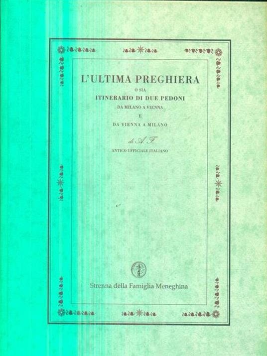 L' ultima preghiera o sia itinerario di due pedoni - copertina