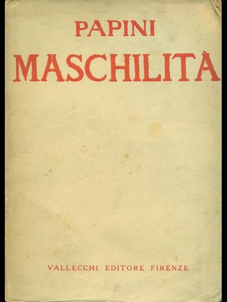 Maschilità - Giovanni Papini - copertina