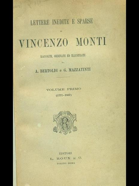 Lettere inedite e sparse - Vincenzo Monti - 2