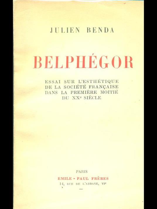 Belphegor - Julien Benda - copertina