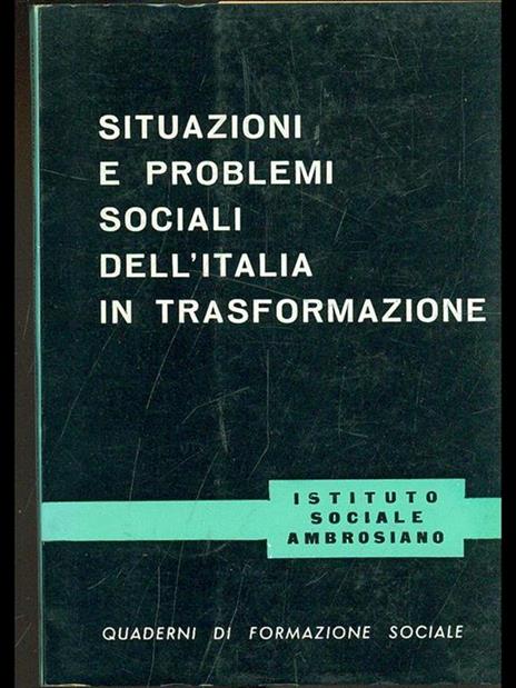 Situazioni e problemi sociali dell'Italia in trasformazione - copertina