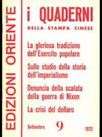 I Quaderni della Stampa Cinese anno VII n 9. Settembre 1972