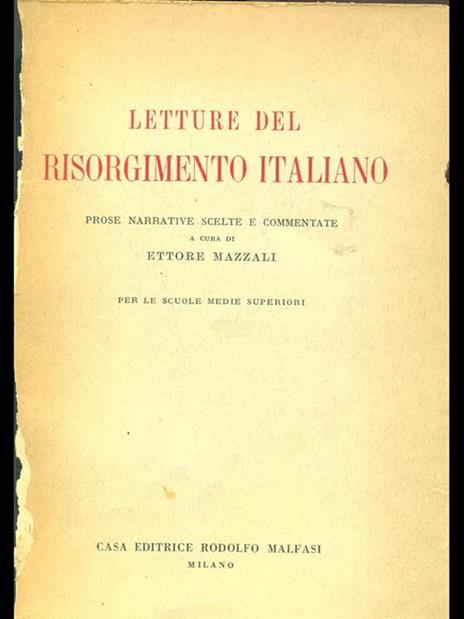 Letture del Risorgimento Italiano - Ettore Mazzali - 5