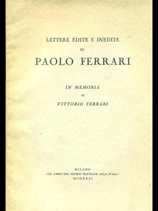 Lettere edite e inedite di PaoloFerrari - G. Morazzoni - 3