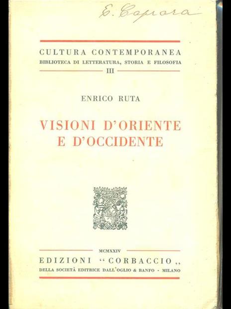 Visioni d'Oriente e d'Occidente - copertina