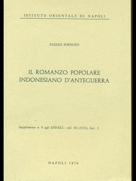 Il romanzo popolare indonesiano d'anteguerra - 7