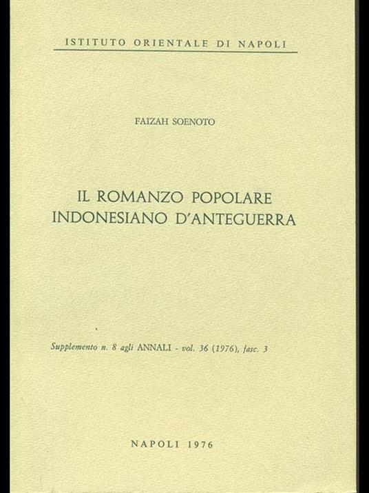 Il romanzo popolare indonesiano d'anteguerra - 8