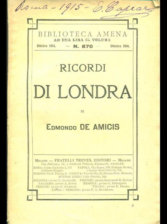 Ricordi di Londra - Edmondo De Amicis - 4